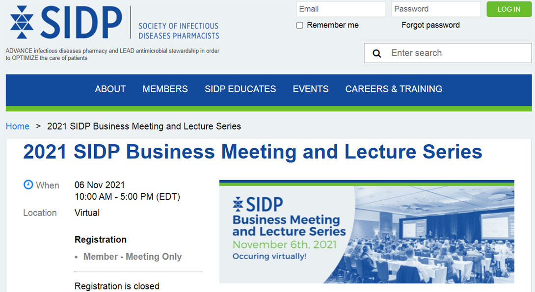 2021 SIDP Business Meeting and Lecture Series