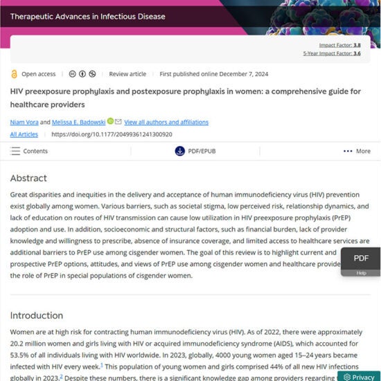 HIV preexposure prophylaxis and postexposure prophylaxis in women